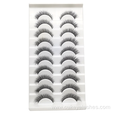 natural looking 10 pairs wispy lashes